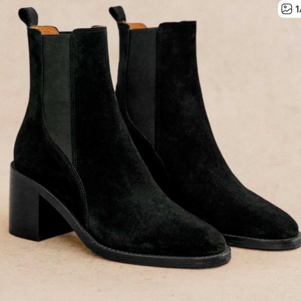 Sezane Pippa Ankle Boots Black - Size 6,5 or 37